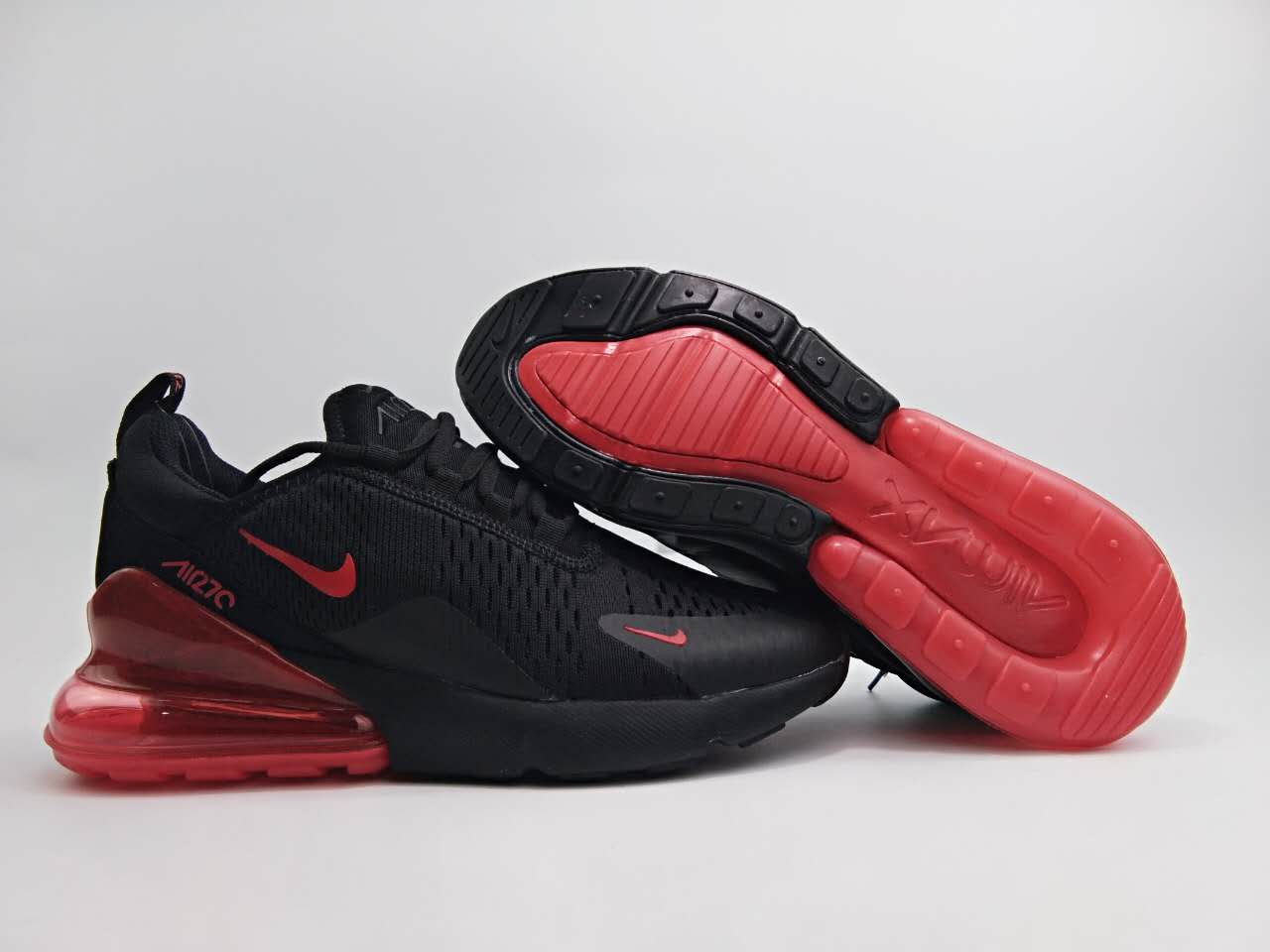 Women Nike Air Max Flair 270 Nano Black Red Shoes - Click Image to Close